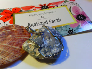 Baby Blue Fossil Coral - Agatized Earth